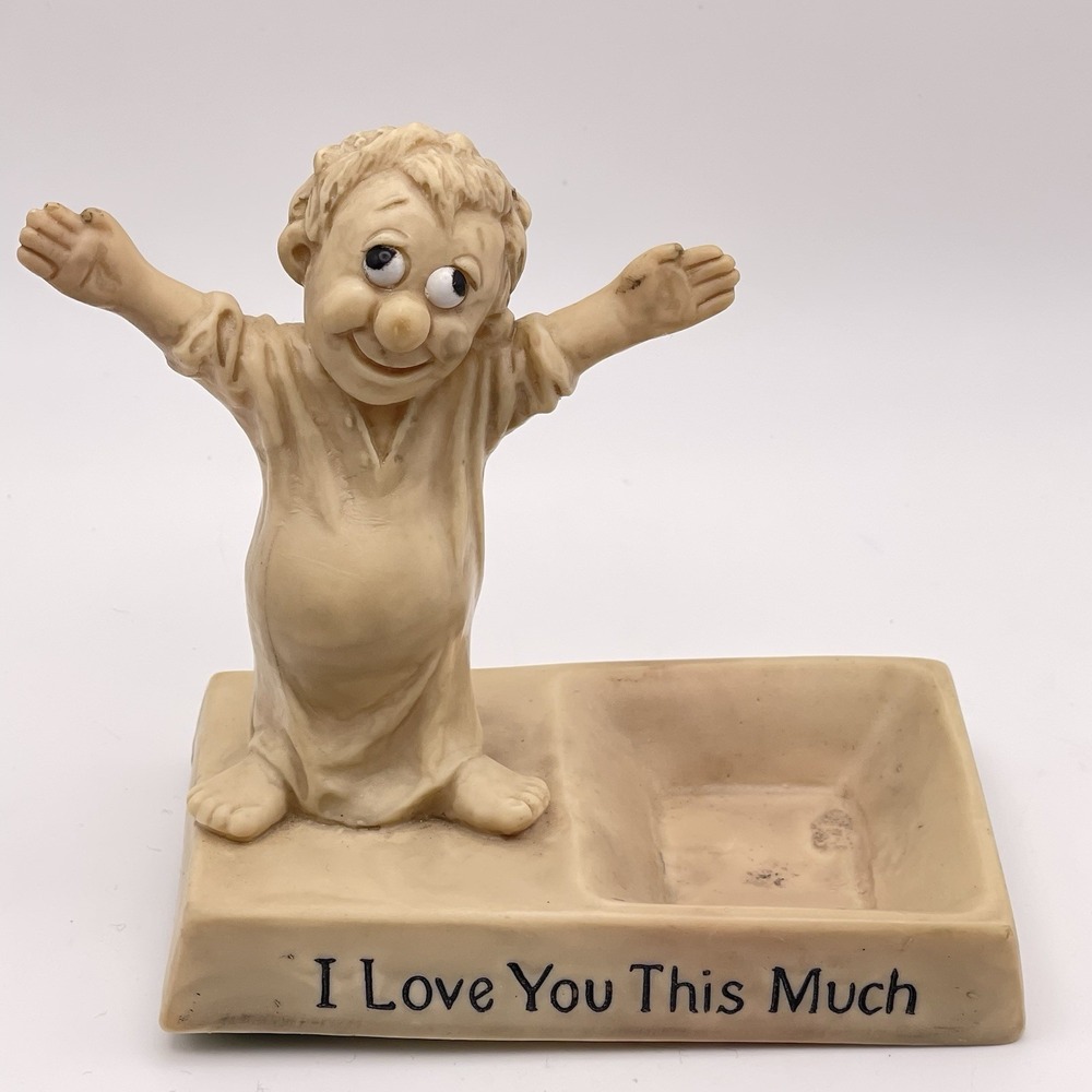 Vtg 1988 R&W Berries Figure Dish Coin Ring Holder I Love You This Much Russ HTF